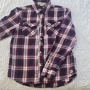 H&M Red and Blue Plaid Button Down Shirt
